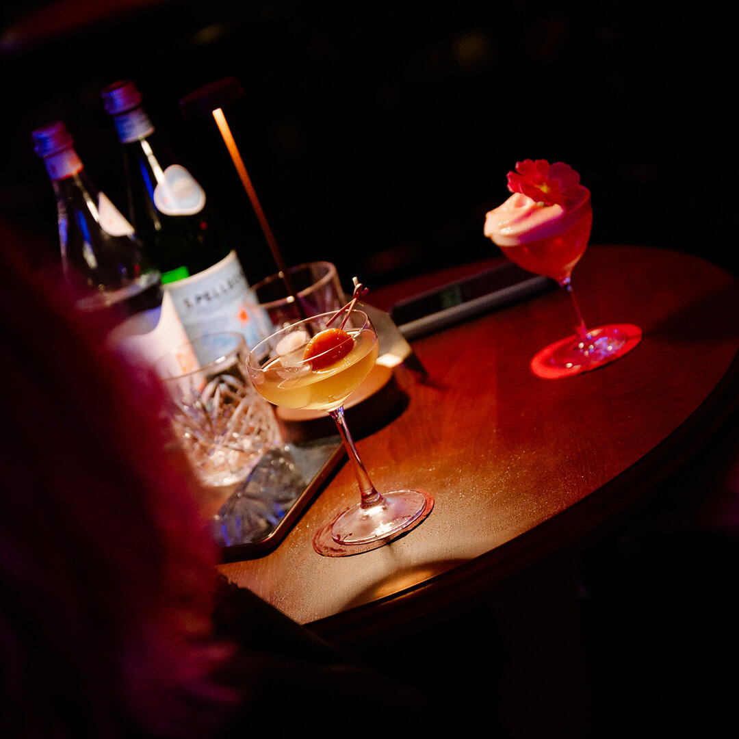 Private event bar with signature cocktails at The Piano Bar Prague